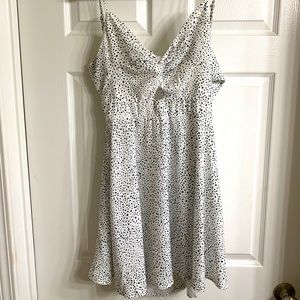 White black and white tie dress